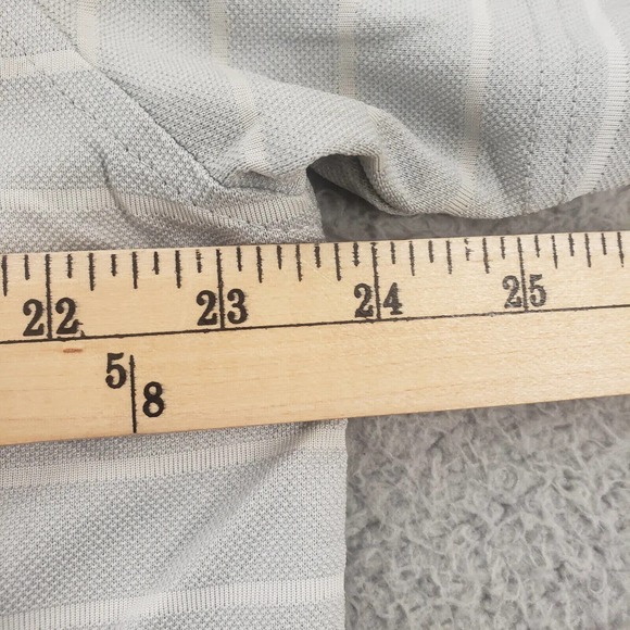 IZOD Golf Shirt Mens Large Gray Green Polo Outdoors Casual Logo Collared Striped - Picture 11 of 11